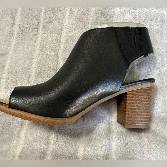 Josef Seibel Bonnie 09 Peep Toe Leather Black Booties EU 37 US 6 to 6.5 - Picture 9 of 11